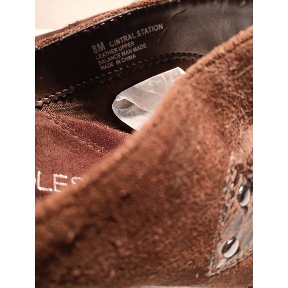 - New Y2k 90s Womens Suede Brown Aerosoles Clogs Mules Shoes - Size 8 - Picture 8 of 10